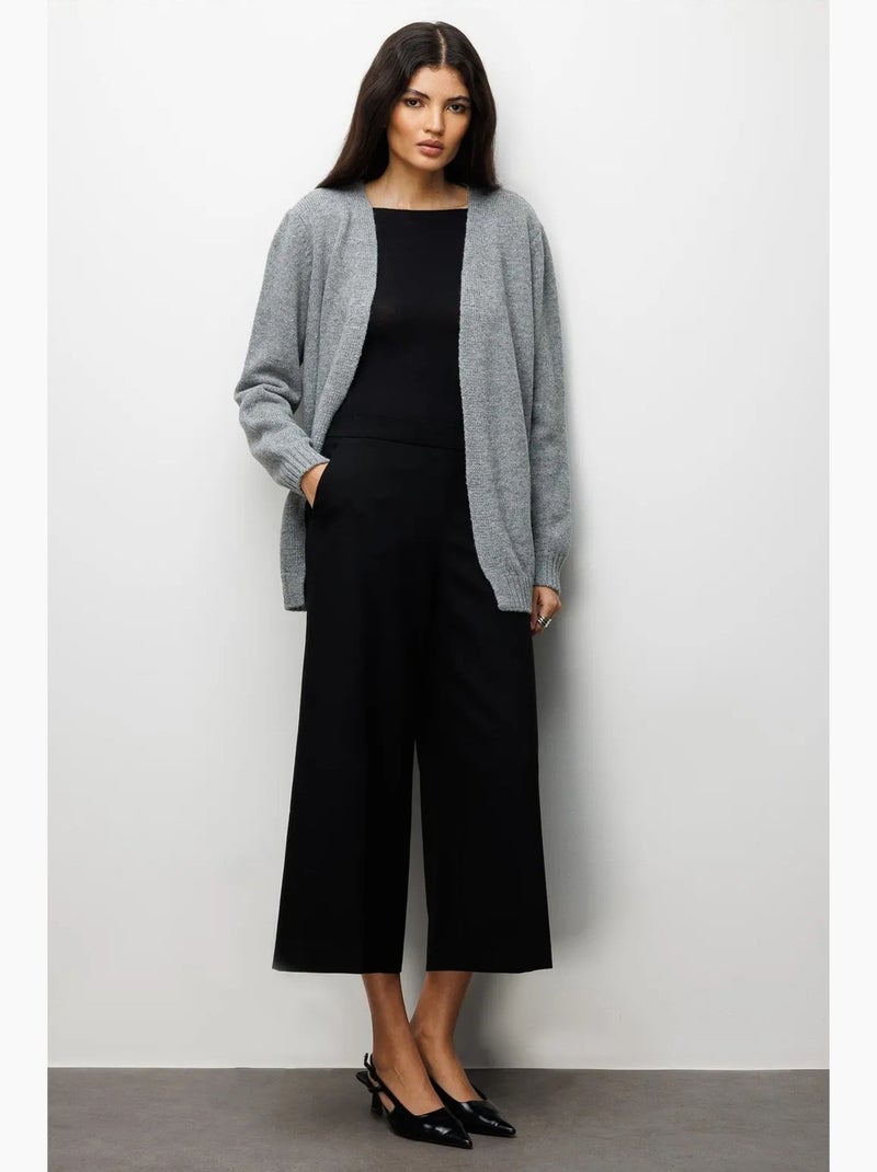 Gilet oversize en maille côtelée à col en v mixray Gris - Kiabi