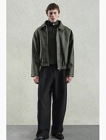 Gilet oversize en similicuir avec fermeture éclair giesto