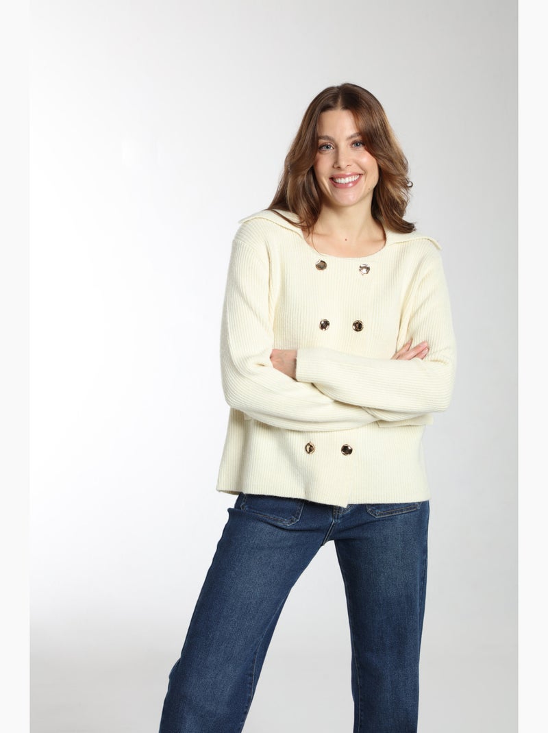 Gilet Oxyd  | Gerard Pasquier Avec Col Vareuse | Gerard Pasquier Ecru - Kiabi