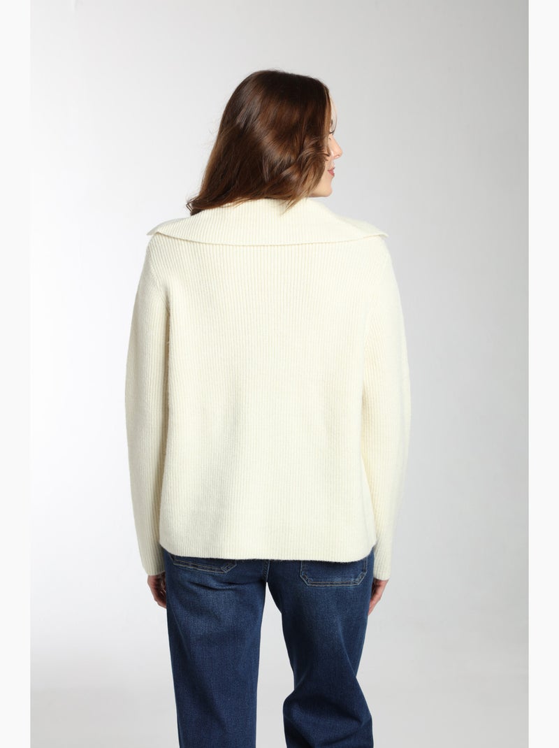 Gilet Oxyd  | Gerard Pasquier Avec Col Vareuse | Gerard Pasquier Ecru - Kiabi
