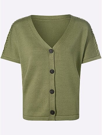 Gilet Point Fantaisie Le Long De La Couture Aux épaules - Taille Standard - Helline