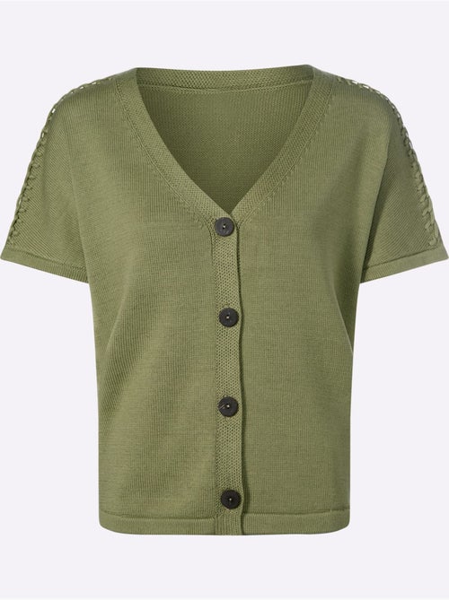 Gilet Point Fantaisie Le Long De La Couture Aux épaules - Taille Standard - Helline - Kiabi