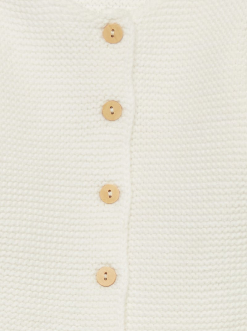 Gilet point mousse blanc - Kiabi