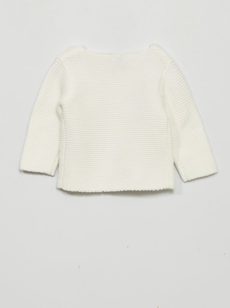 Gilet point mousse blanc - Kiabi