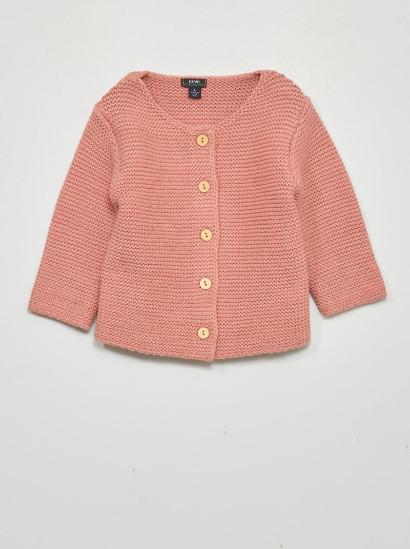 Gilet point mousse Rose - Kiabi