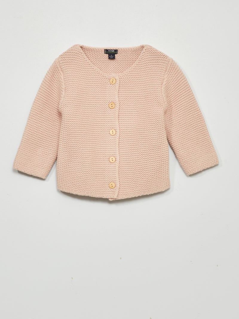 Gilet point mousse Rose - Kiabi