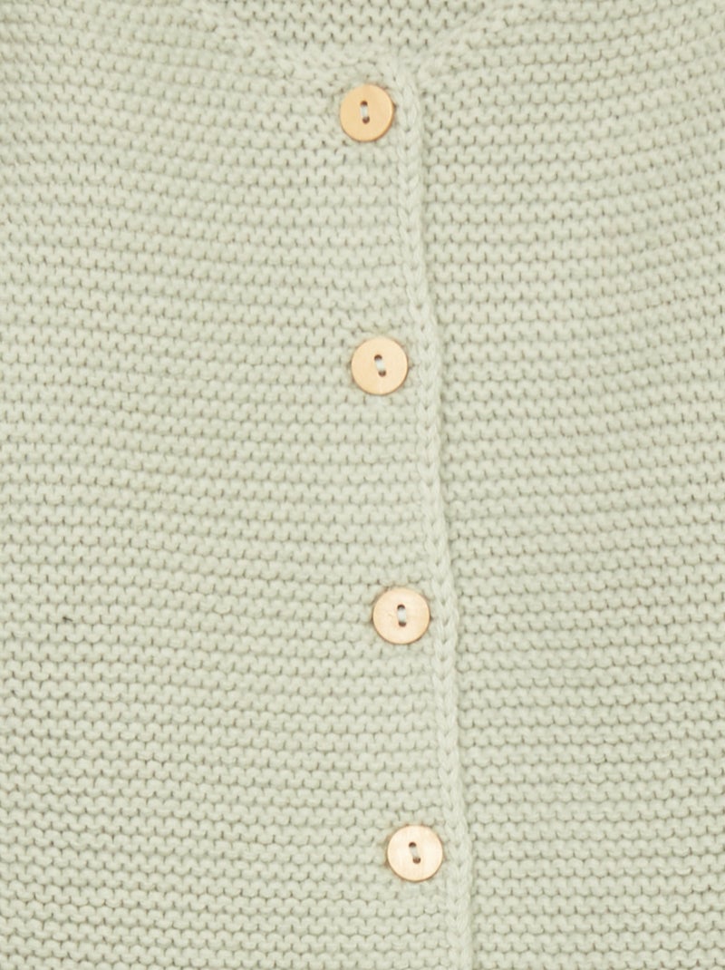 Gilet point mousse Vert - Kiabi
