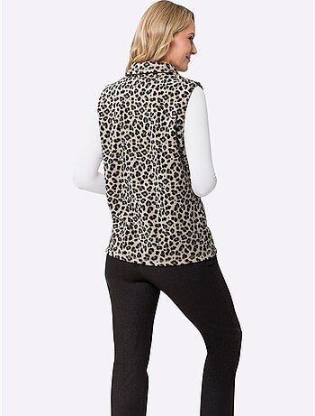 Gilet polaire à col revers et glissière avec poches cousues - Taille standard - Moda Vilona
