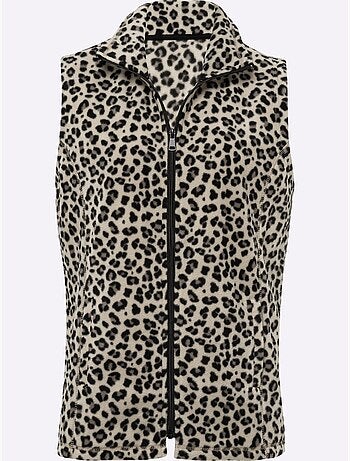 Gilet polaire à col revers et glissière avec poches cousues - Taille standard - Moda Vilona