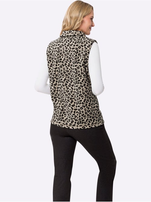 Gilet polaire à col revers et glissière avec poches cousues - Taille standard - Moda Vilona - Kiabi