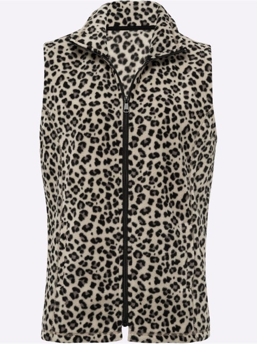 Gilet polaire à col revers et glissière avec poches cousues - Taille standard - Moda Vilona - Kiabi