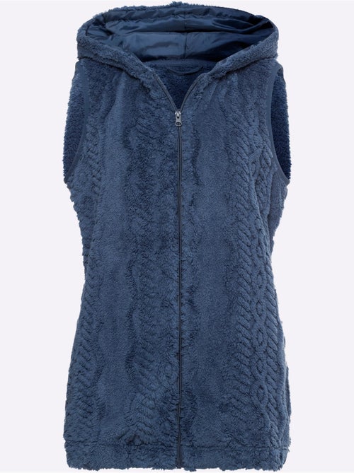 Gilet polaire avec capuche et poches latérales moelleux - taille standard - moda vilona - Kiabi Gilet polaire avec capuche et poches latérales moelleux - taille standard - moda vilona - Kiabi