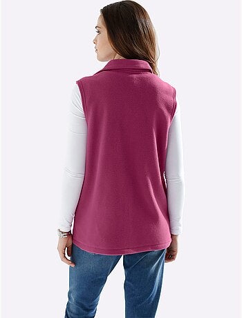 Gilet polaire doux à col montant avec poches princesses - Taille standard - Moda Vilona