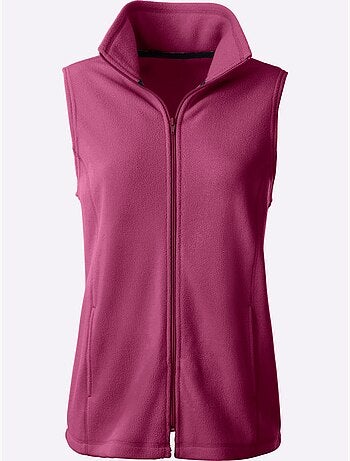 Gilet polaire doux à col montant avec poches princesses - Taille standard - Moda Vilona