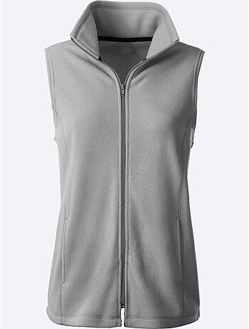 Gilet polaire doux à col montant avec poches princesses - Taille standard - Moda Vilona