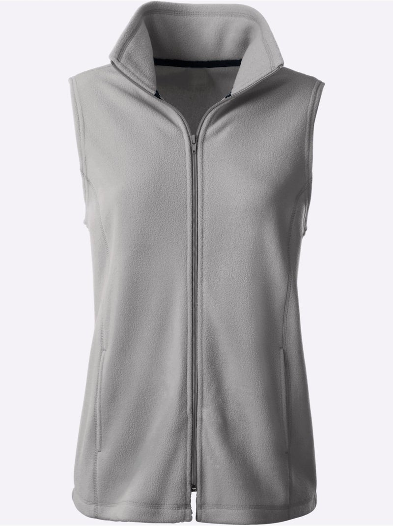 Gilet polaire avec col montant et poches confortables - Taille standard - Moda Vilona Gris - Kiabi