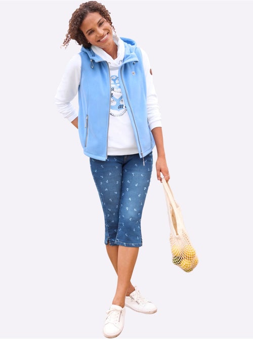 Gilet polaire capuche avec coulisse et lien à nouer - taille standard - witt - Kiabi