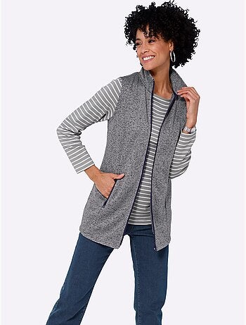 Gilet polaire coupe longue mode - taille standard - moda vilona