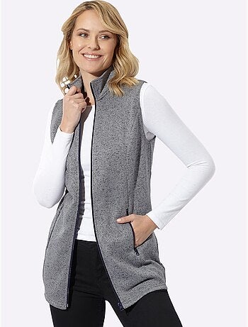 Gilet polaire coupe longue mode - taille standard - moda vilona