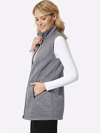 Gilet polaire coupe longue mode - taille standard - moda vilona