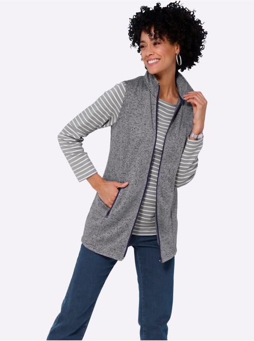 Gilet polaire coupe longue mode - taille standard - moda vilona - Kiabi Gilet polaire coupe longue mode - taille standard - moda vilona - Kiabi