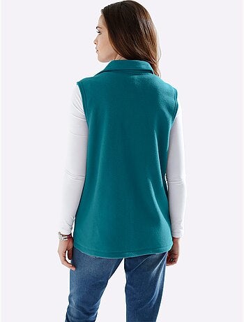 Gilet polaire doux à col montant avec poches princesses - Taille standard - Moda Vilona