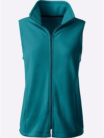 Gilet polaire doux à col montant avec poches princesses - Taille standard - Moda Vilona