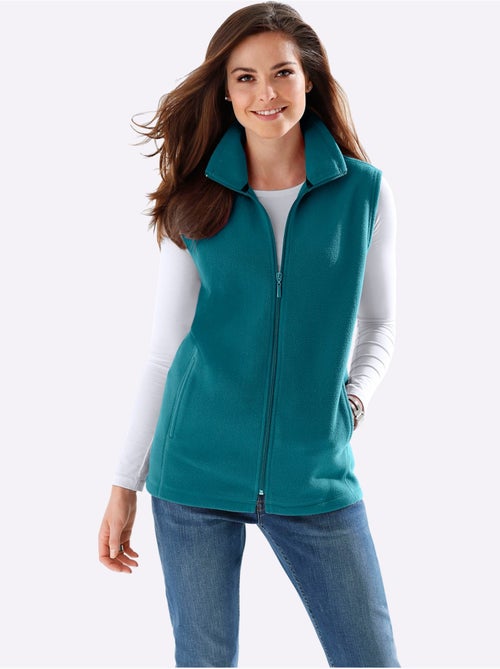 Gilet polaire doux à col montant et 2 poches prenses - Taille standard - Moda Vilona - Kiabi