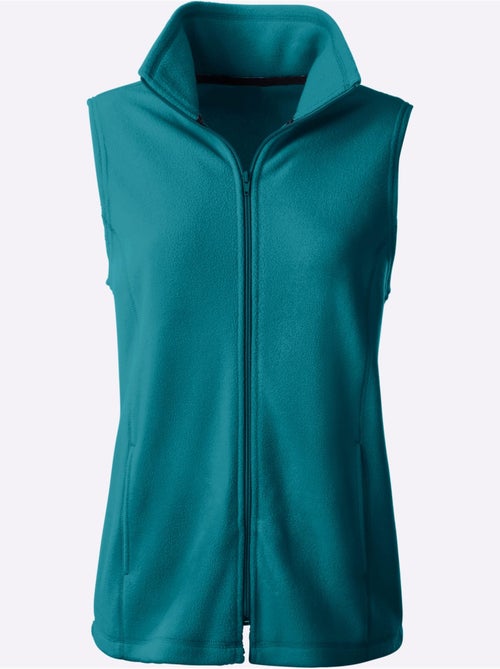 Gilet polaire doux à col montant et 2 poches prenses - Taille standard - Moda Vilona - Kiabi