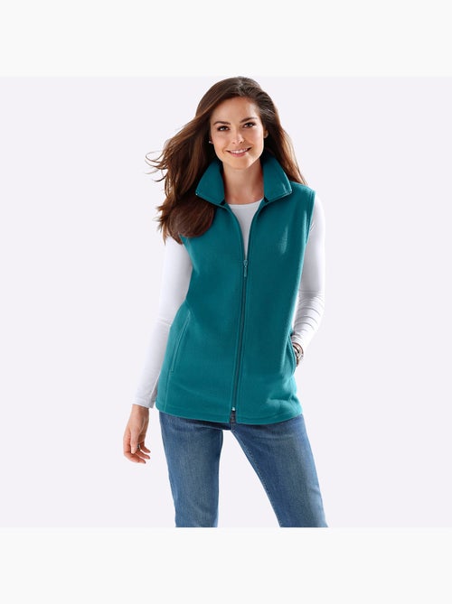 Gilet polaire doux à col montant et 2 poches prenses - Taille standard - Moda Vilona - Kiabi