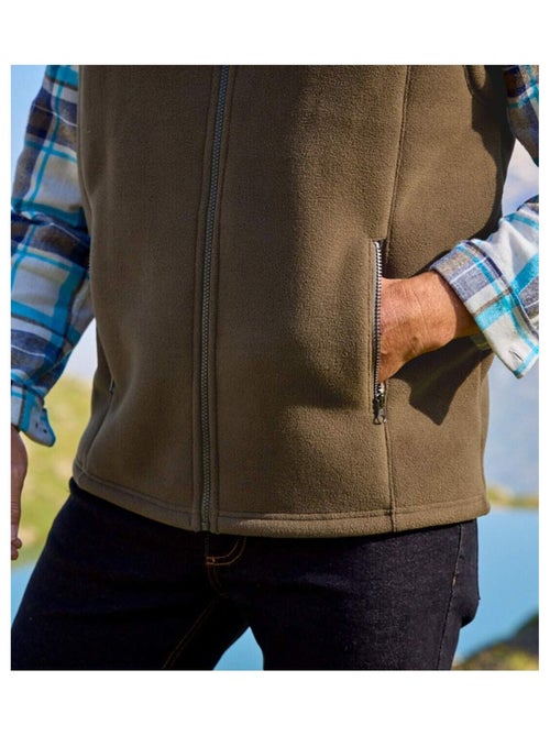 Gilet Polaire Zippé Doublé Sherpa   - ATLAS FOR MEN - Kiabi