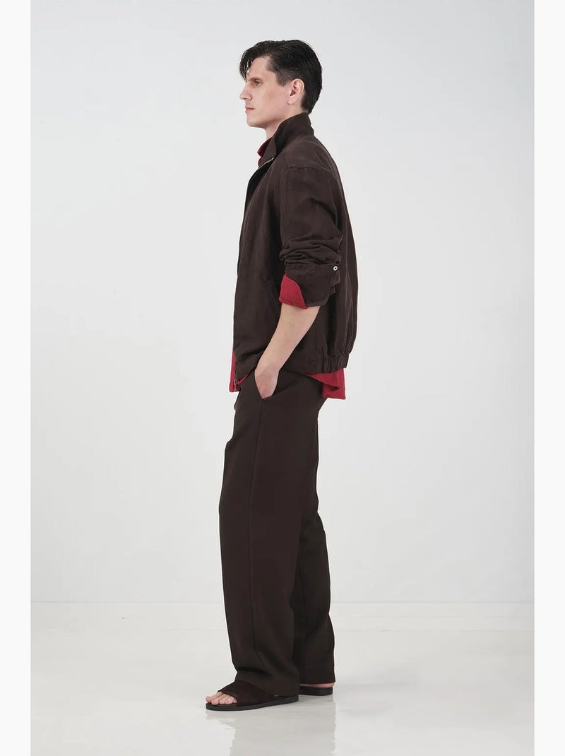 Gilet pour homme, en tencel et lin uni, avec col de veste giesto Marron - Kiabi