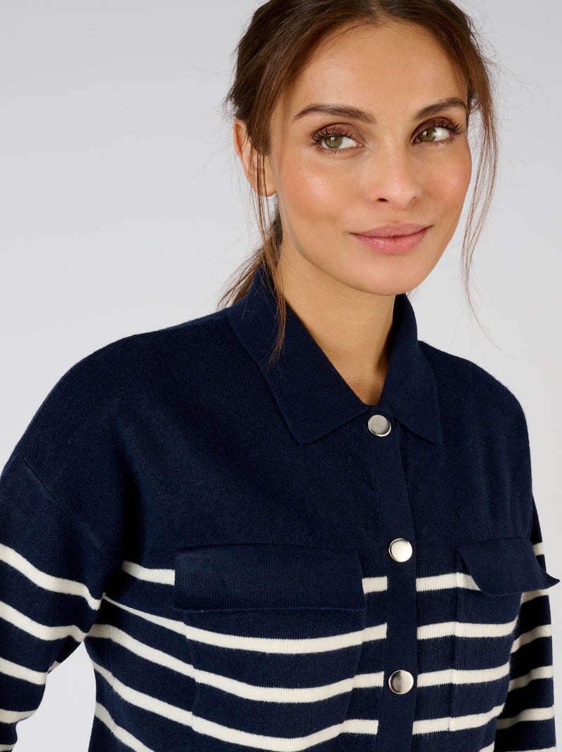 Gilet pressionné Thermolactyl - Damart Bleu marine - Kiabi