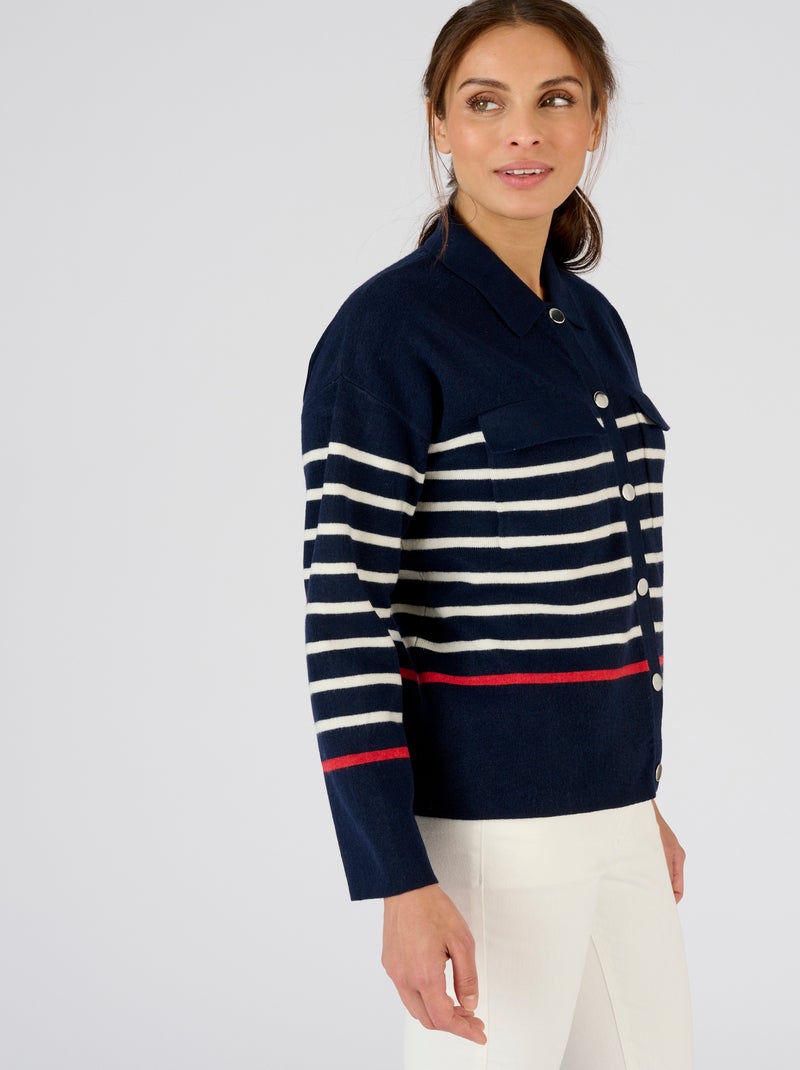 Gilet pressionné Thermolactyl - Damart Bleu marine - Kiabi