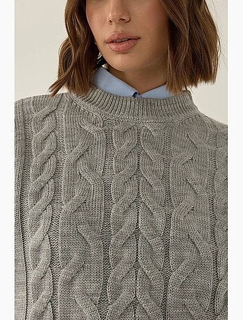 Gilet pull à motif tresse de cheveux hiccup