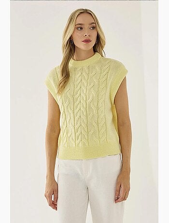 Gilet pull à motif tresse de cheveux hiccup