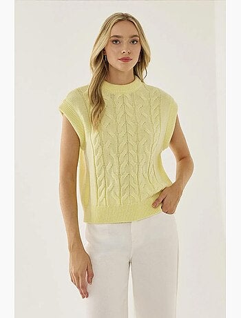 Gilet pull à motif tresse de cheveux hiccup