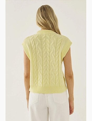 Gilet pull à motif tresse de cheveux hiccup