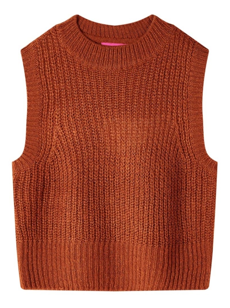 Gilet Pull Pour Enfants Acrylique - VidaXL Camel - Kiabi