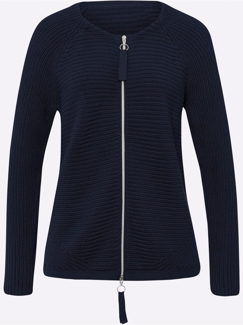 Gilet Pur Coton - Taille Standard - Helline Bleu marine - Kiabi