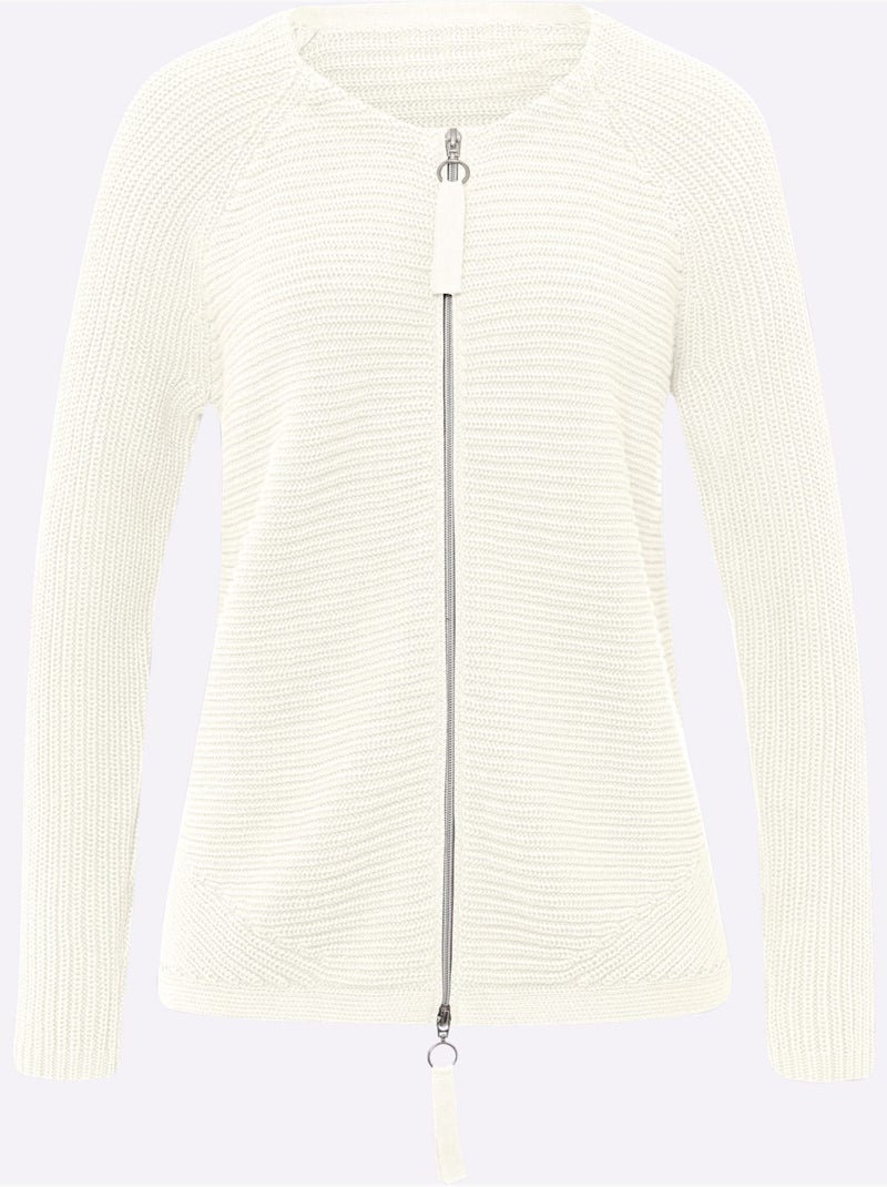 Gilet Pur Coton - Taille Standard - Helline Ecru - Kiabi