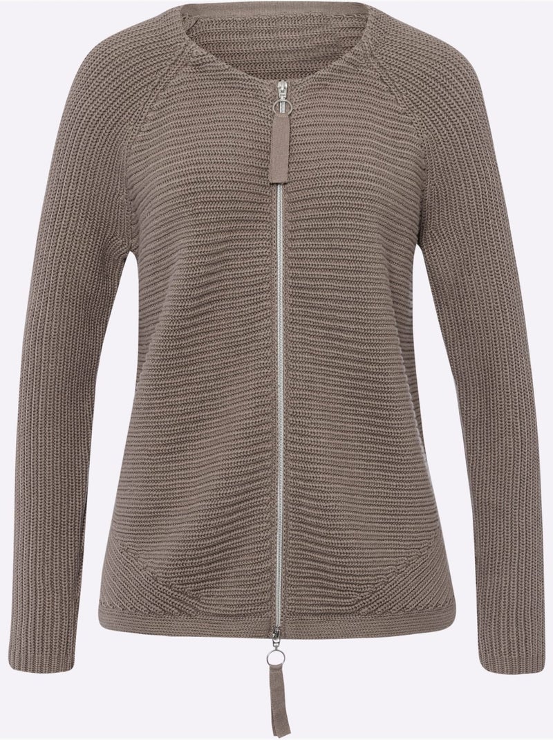 Gilet Pur Coton - Taille Standard - Helline Gris taupe - Kiabi