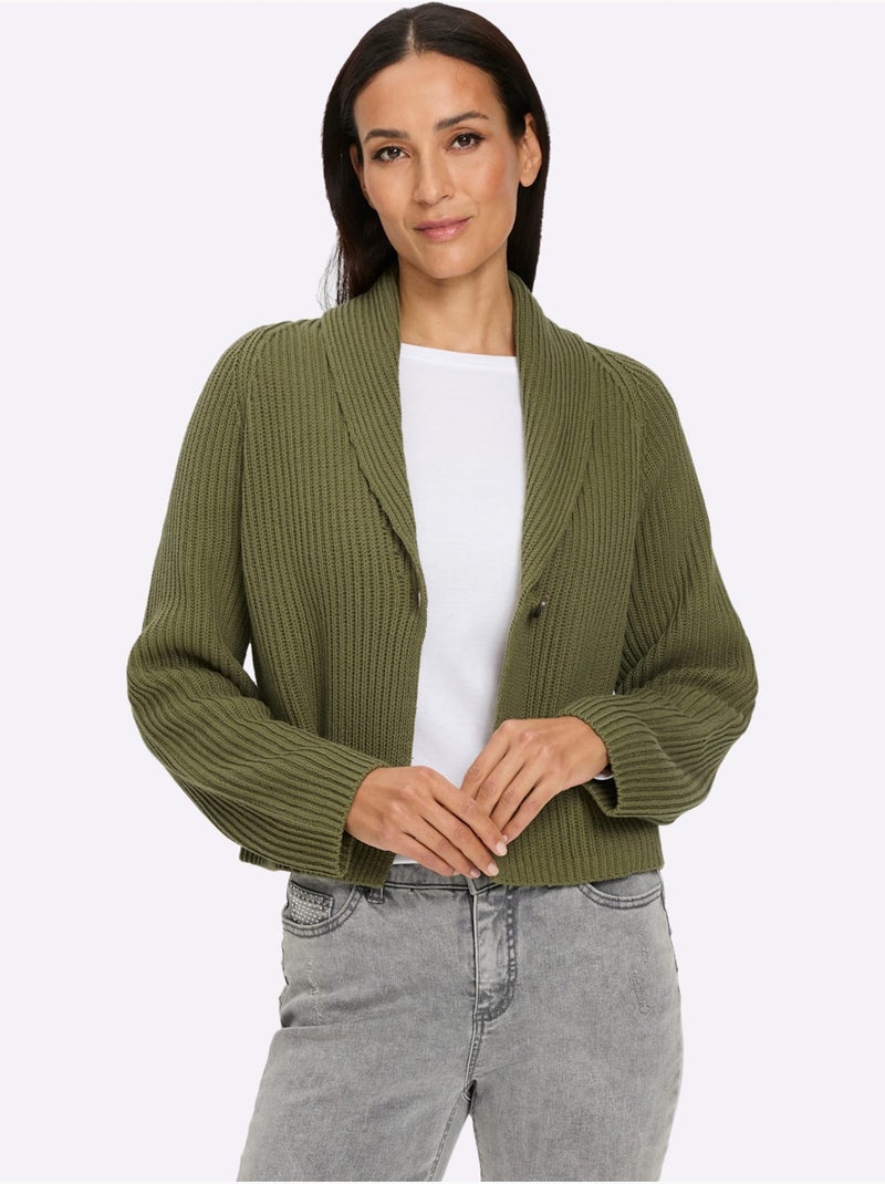 Gilet Pur Coton - Taille Standard - Helline Vert olive - Kiabi