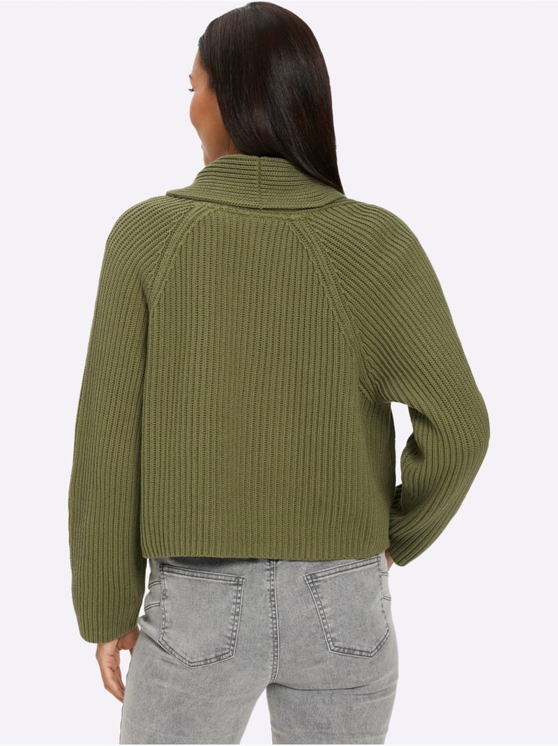 Gilet Pur Coton - Taille Standard - Helline Vert olive - Kiabi