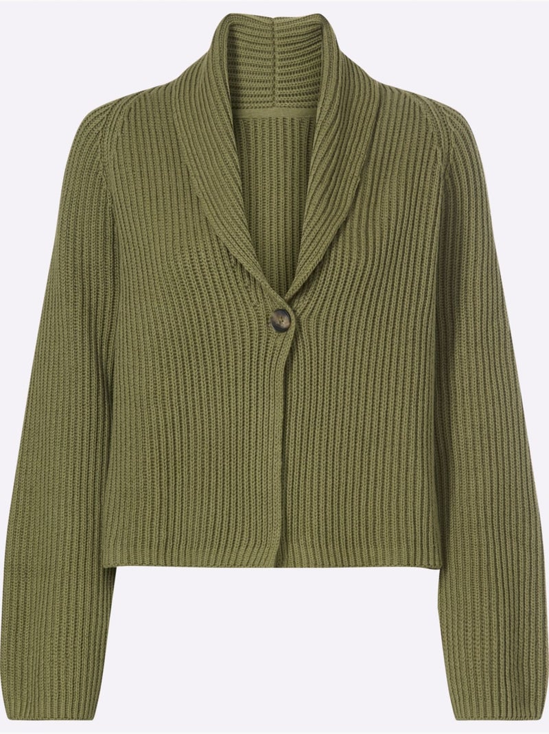 Gilet Pur Coton - Taille Standard - Helline Vert olive - Kiabi
