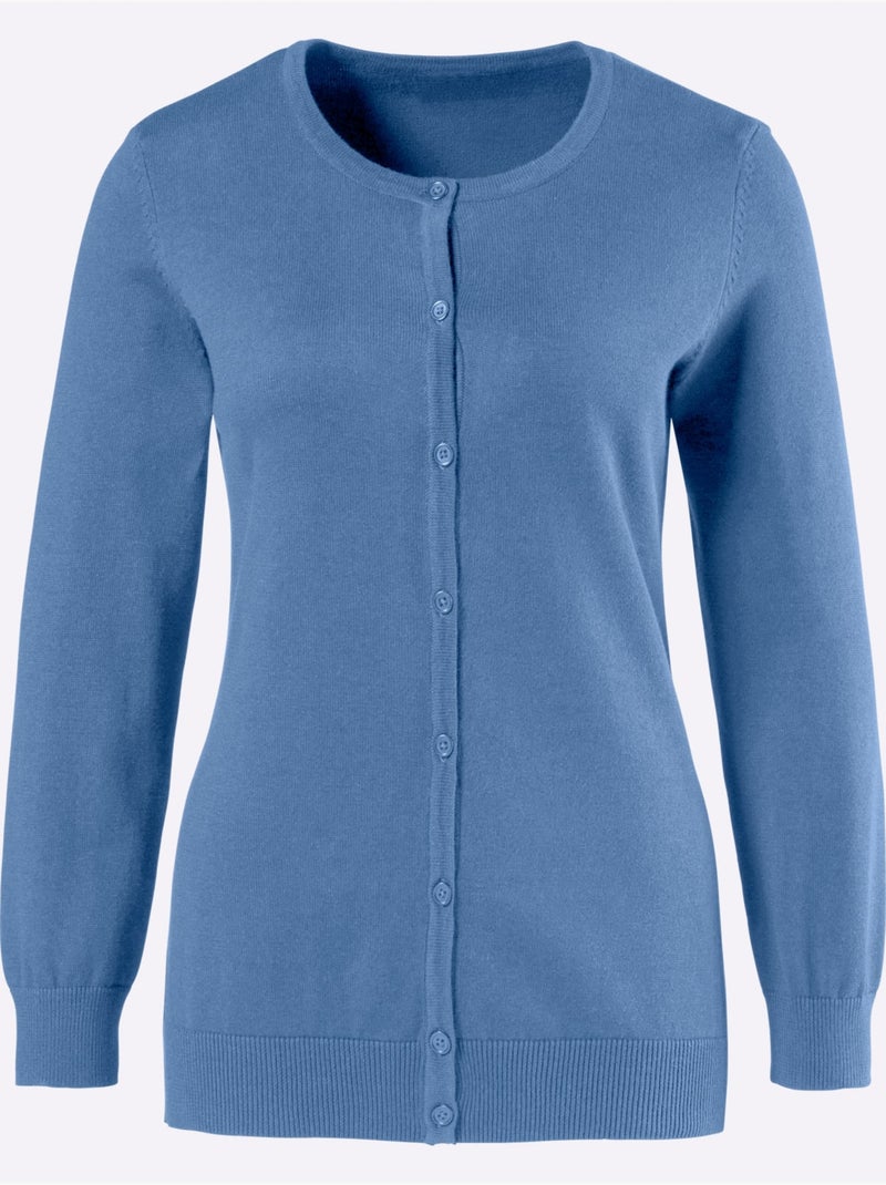 Gilet Pur Coton - Taille Standard - Moda Vilona Bleu - Kiabi