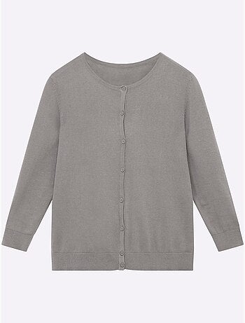 Veste en tricot à encolure ronde avec boutons et manches côtelées - taille standard - moda vilona