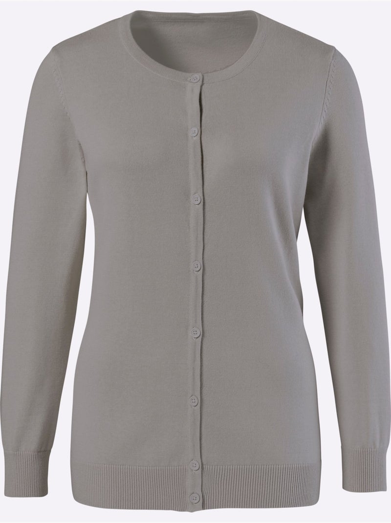 Gilet pur coton - taille standard - moda vilona Gris foncé - Kiabi