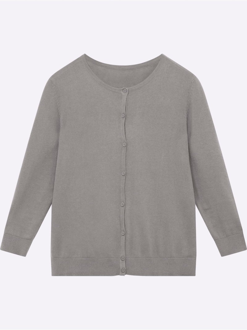 Gilet pur coton - taille standard - moda vilona Gris foncé - Kiabi