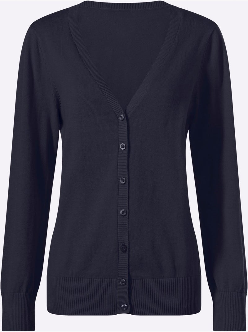 Gilet Pur Coton - Taille Standard - Witt Bleu marine - Kiabi